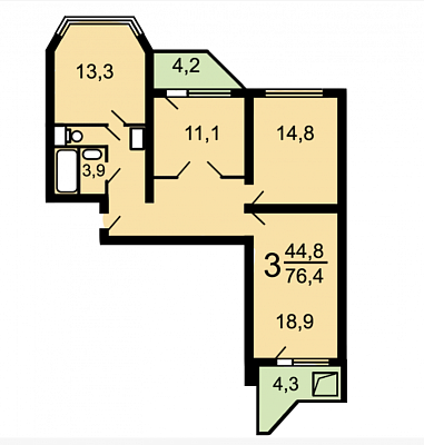Купить квартиру г Москва, Черноморский б-р, д 10 к 1 24500000 рублей