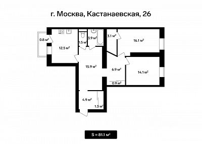 Купить квартиру г Москва, ул Кастанаевская, д 26 24799990 рублей