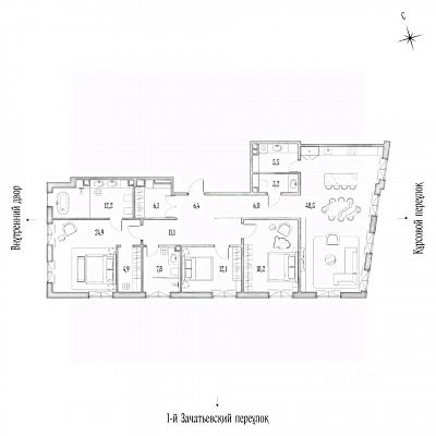 Купить квартиру г Москва, Курсовой пер, д 12/5 стр 7 410400000 рублей
