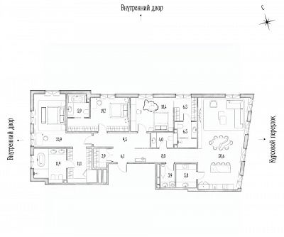 Купить квартиру г Москва, Курсовой пер, д 12/5 стр 7 493680000 рублей